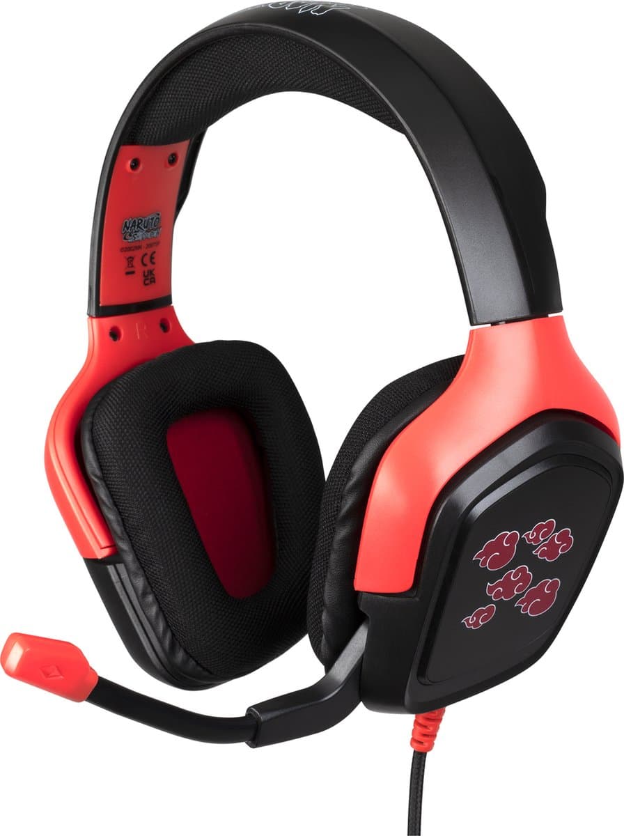 Konix Naruto KX AKATSUKI HEADSET Bedraad Hoofdband Gamen Zwart, Rood
