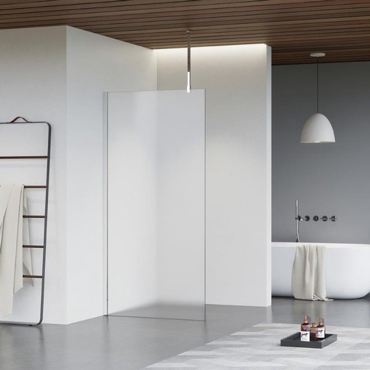 Fortifura Galeria inloopdouche - 100x200cm - mat glas - plafondarm - chroom