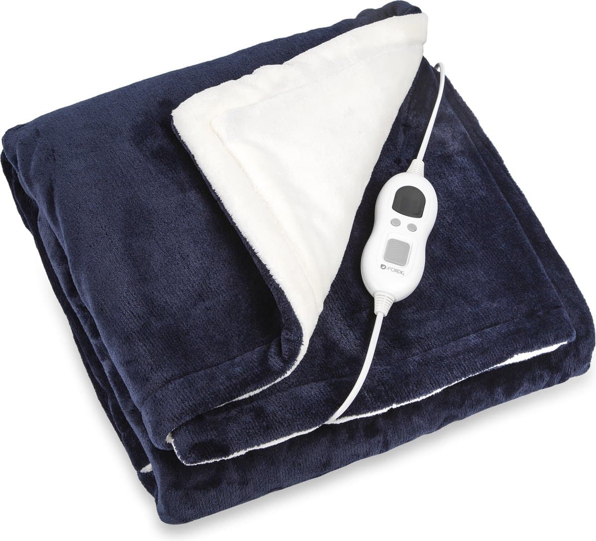 ForDig Elektrische Deken – Warmtedeken – Bovendeken – 1 persoons – 6 warmtestanden – Timer – 160 x 120cm - Navy Blauw