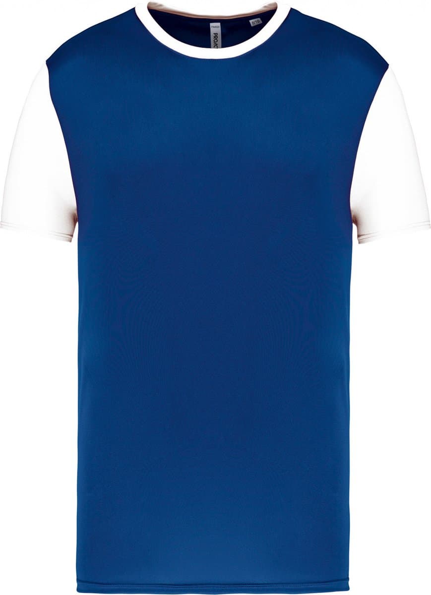 SportSportshirt Kind 10/12 years (10/12 ans) Proact Ronde hals Korte mouw Dark Royal Blue / White 100% Polyester
