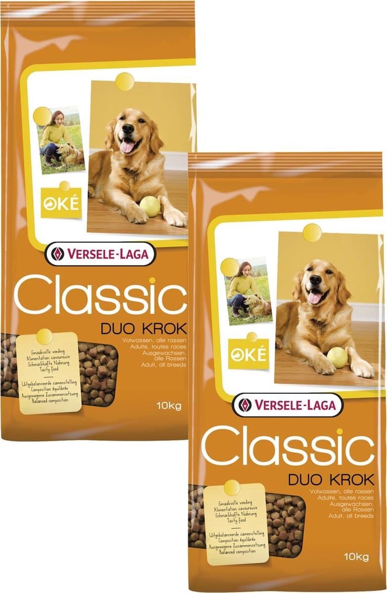 Versele-Laga Classic Duo Krok - Hondenvoer - 2 x 10 kg