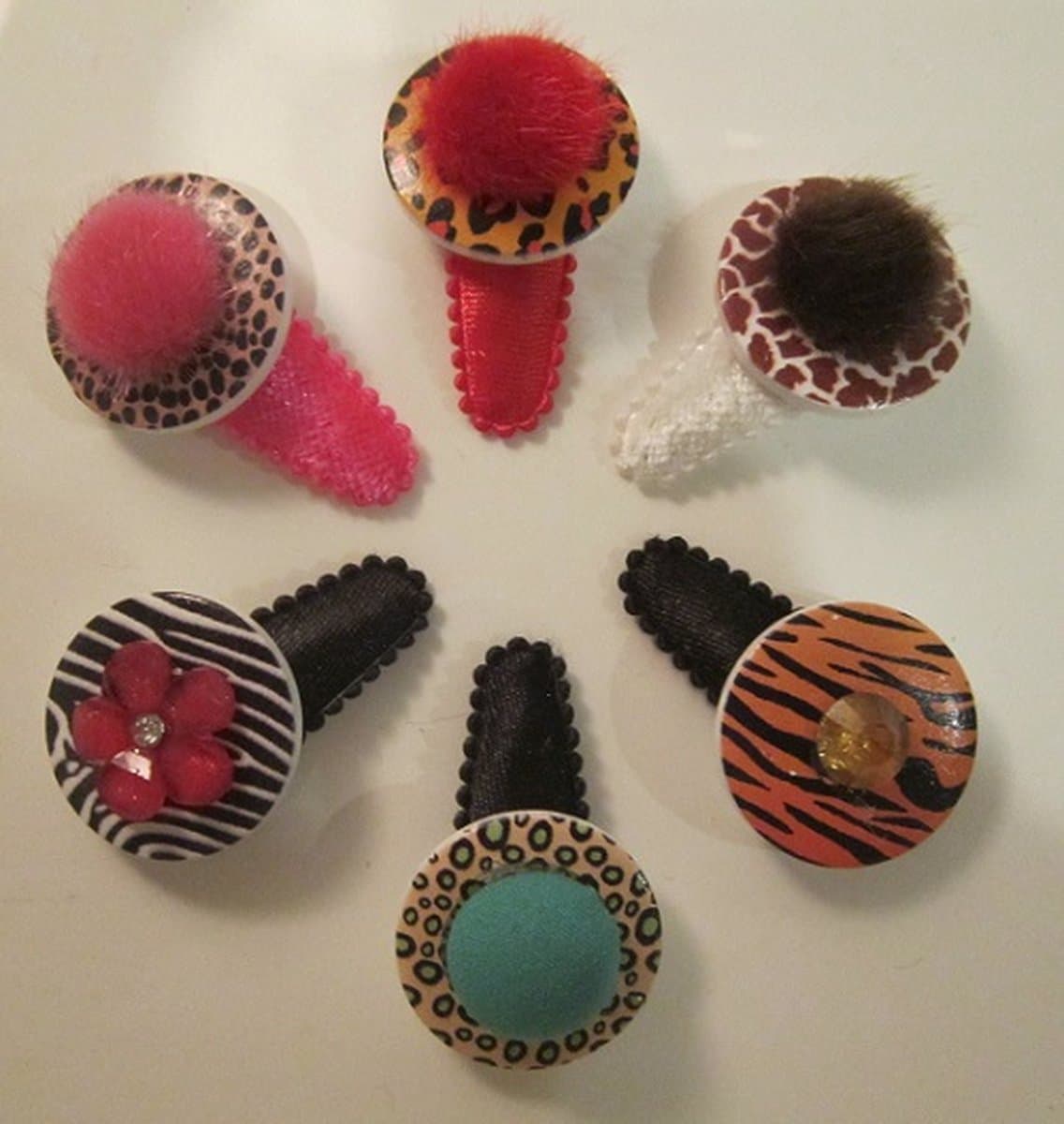 ZoeZo Design - 6 stuks - haarclips - haarspeldjes - baby - peuter - Jungle