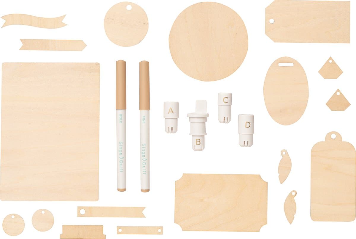 Singe Quill All-in-one-kit (brand in hout)