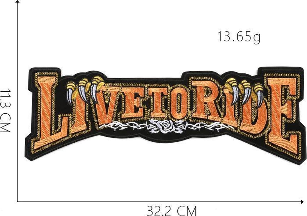 "Live to ride" 1  -stof & strijk applicatie