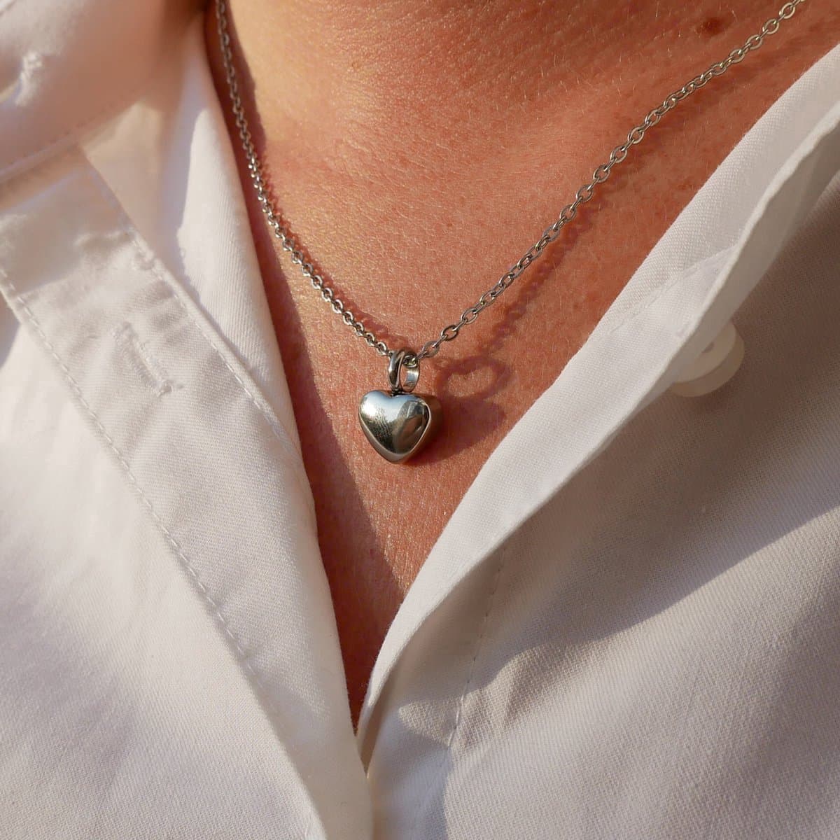 Ashanger - Urn - Zilver - Hart ketting - Collier femme