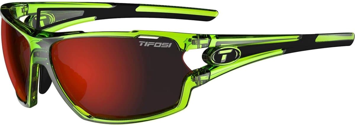 TIFOSI Amok Sportbril / Fietsbril - Crystal Neon Green - Verwisselbare lenzen - Pasvorm L-XL