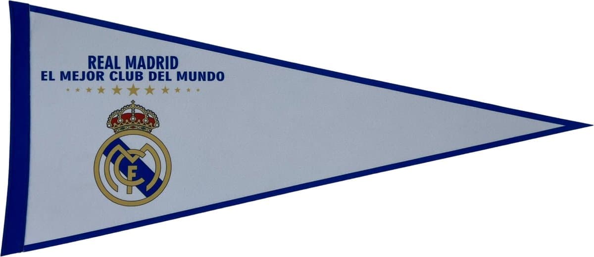 USArticlesEU - Madrid voetbal - Real Madrid - FC Real Madrid - Real Madrid vlag - Real Madrid vaantje - Voetbal - World cup - Soccer - Vaantje - Sportvaantje - Pennant - Wimpel - Vlag - 31 x 72 cm - Spanje voetbal - Madrid