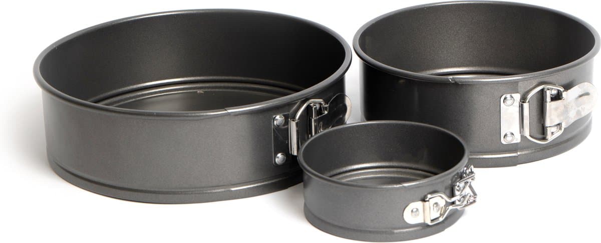 3-delige Non-Stick Spring Form Loose Base Ronde Cake Pannen Set met 3x Bakvormen, 11cm, 18cm en 23cm