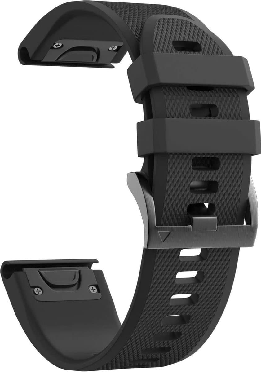 Band voor Garmin Fenix 7S / Garmin Fenix 7S Solar / Garmin Fenix 7S Sapphire Solar - Zwart siliconen 20 mm QuickFit Phonillico®