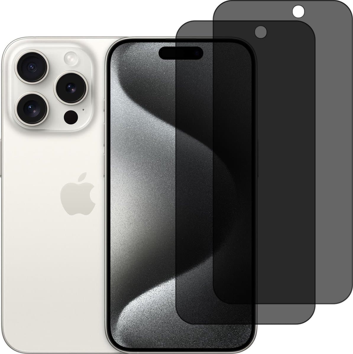 BixB Privacy Screenprotectors Geschikt voor iPhone 16 Pro Max screenprotector - 2 Stuks - gehard glas tempered glass