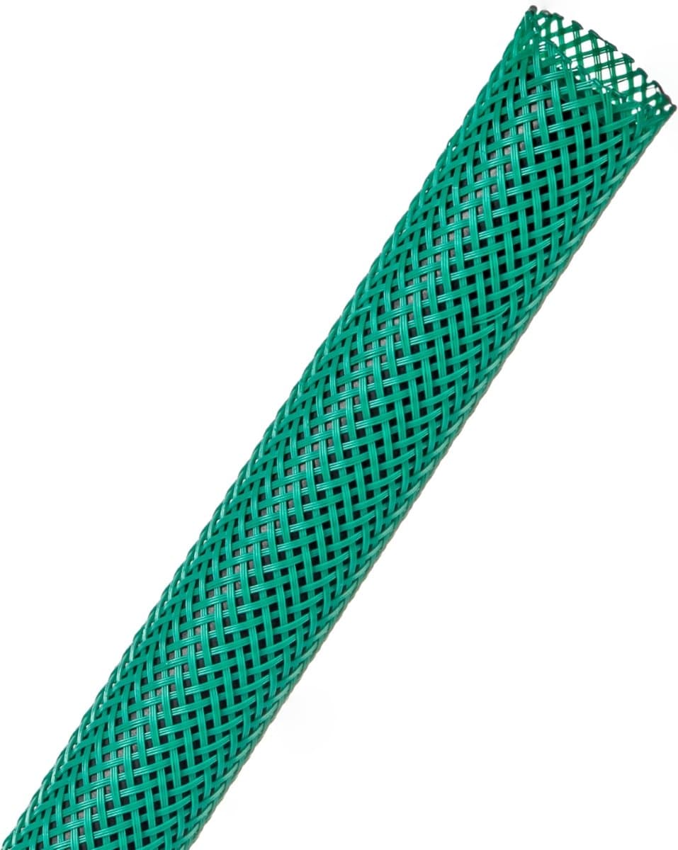 Techflex-PTN0.25GN/30-Kabelsok-Kabelsleeve-Kabelbeschermer-Kabel Management–Kabelkous-Kabelmantel-Maat: 3.2 - 11.1 mm-Kleur: Groen-Lengte: 30 mtr