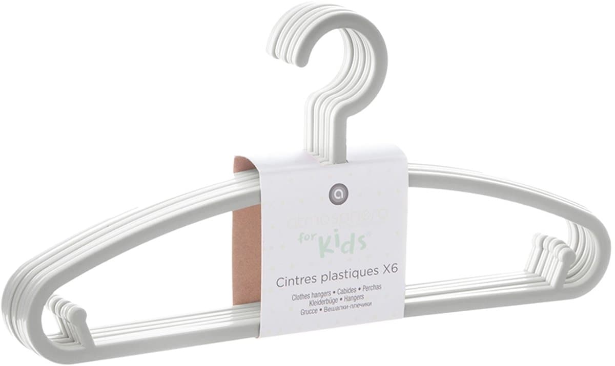 Atmosphera Kinder kledinghangers set - Grijs, 6 stuks