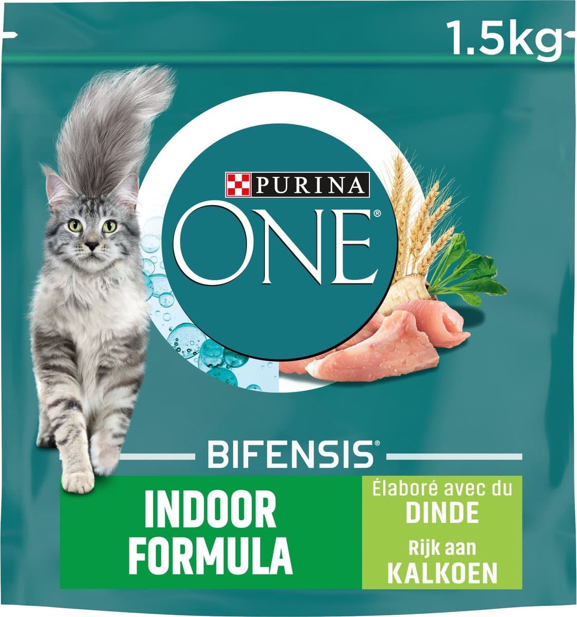 Purina ONE Indoor - Kattenvoer - Kalkoen & Volkoren Granen -1.5kg