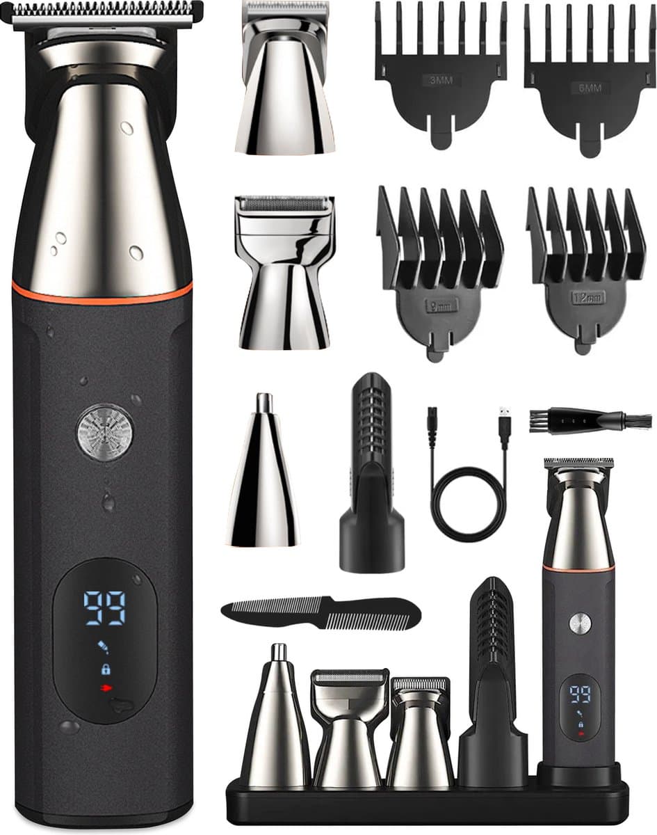 UltraEdge Trimmer voor mannen - 5 in 1 Lichaam & Baard - Incl. hulpstukken - Bodygroomer - Scheer apparaat - Voor lichaam, schaamstreek en gezicht - Skoov