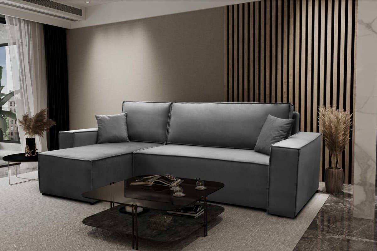 hoekbank karl- hoeksalon met slaapfunctie en opbergruimte- hoekzetel velvet antraciet- universele lounge links of rechts