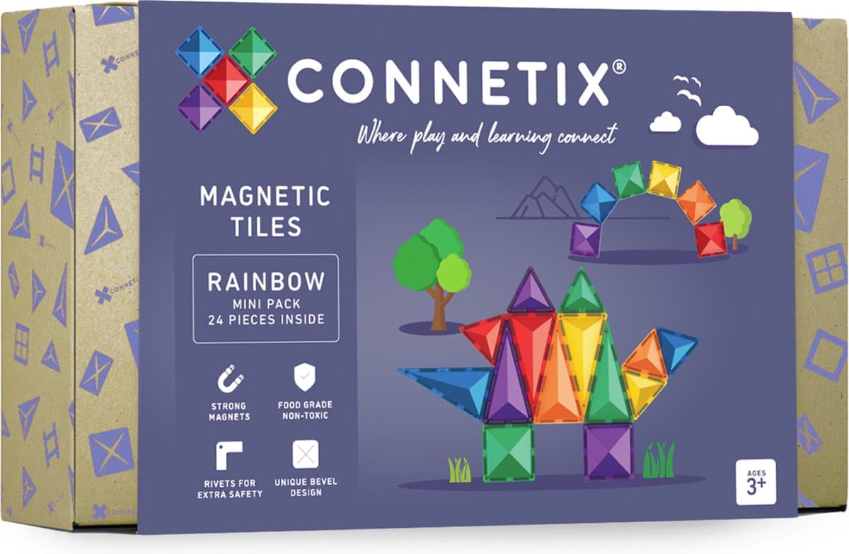 Connetix - Mini Regenboogpakket 24 Stuks - (CT-R-00024-MI)