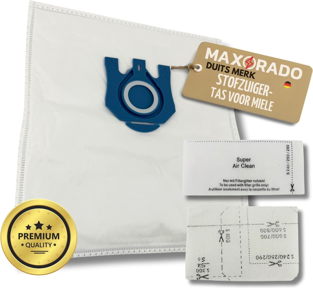 Maxorado 10 Stofzuigerzakken geschikt voor Miele GN Serie S2, S4, S5, S6, S8, S8340, S8360, Complete C2/C3, Classic C1 - filter - stofzuiger zak – 10 stuks