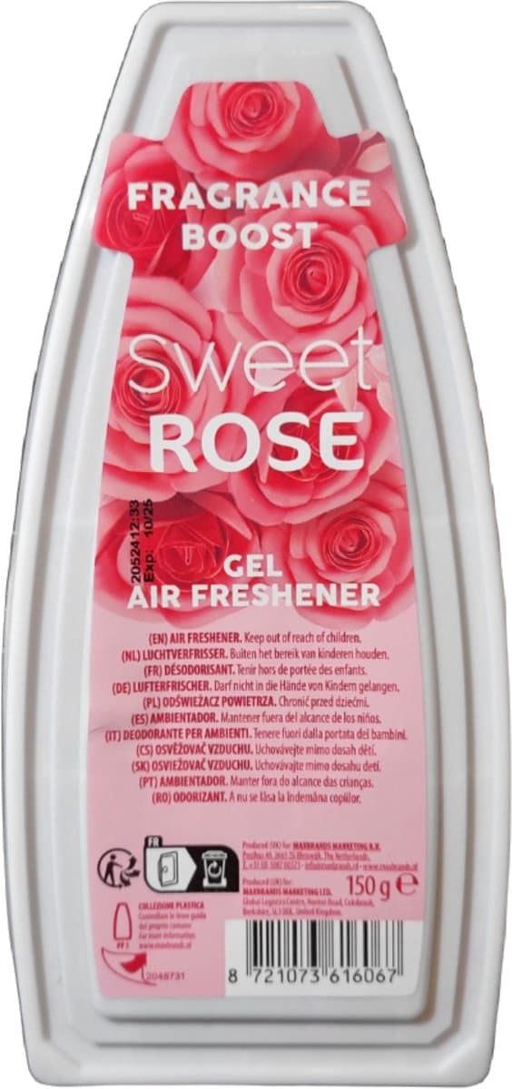 Gel luchtverfrisser- Gel Air Freshener- Fragrance Boost- SWEET ROSE- Toilet Verfrisser- 2 STUKS