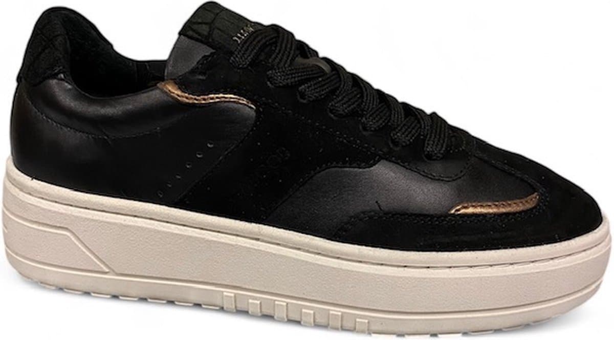 Haboob Anemone Sneakers - Leer - Dames - Zwart - Maat 42