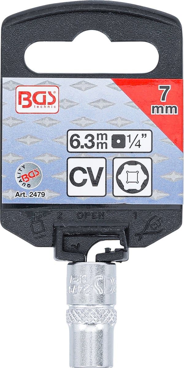 BGS Dopsleuteldop zeskant 1/4 7 mm