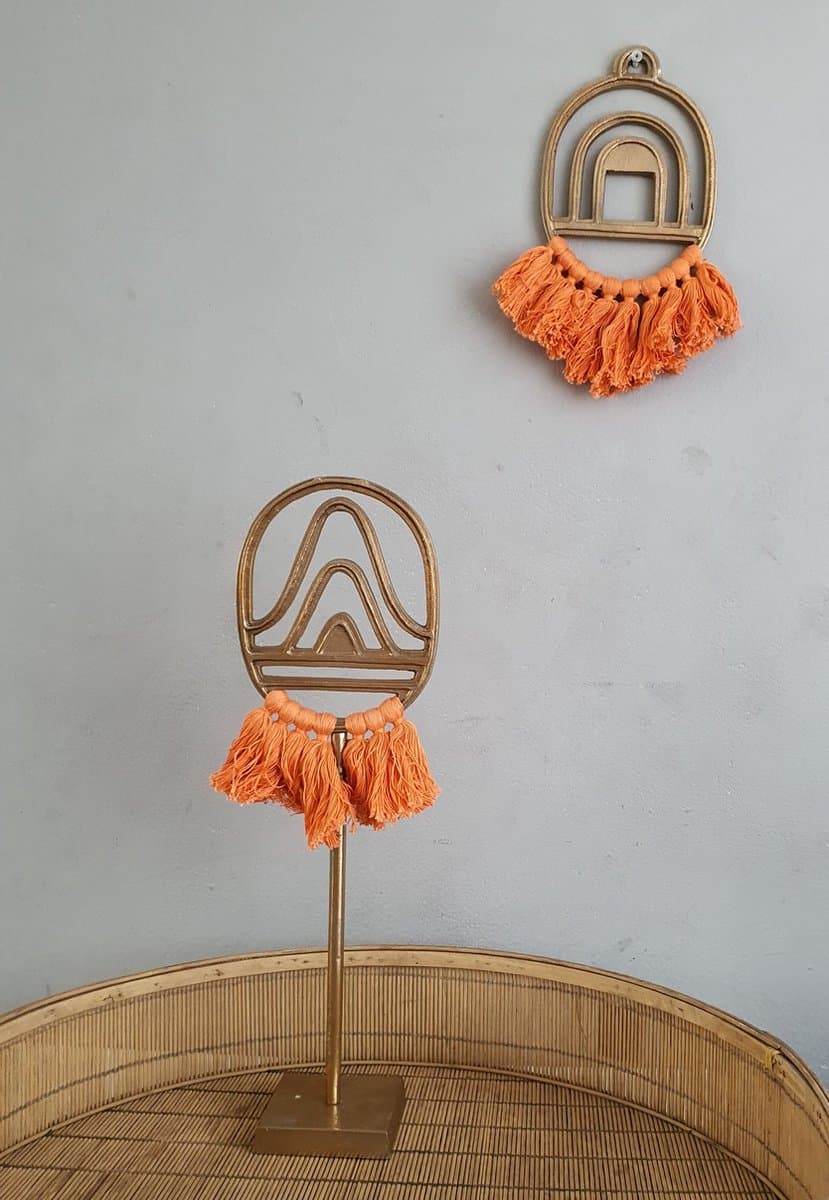Casa Vivante Decoratief beeld Peru Oranje , Set van 2 ,  L15 x B10 x H50cm