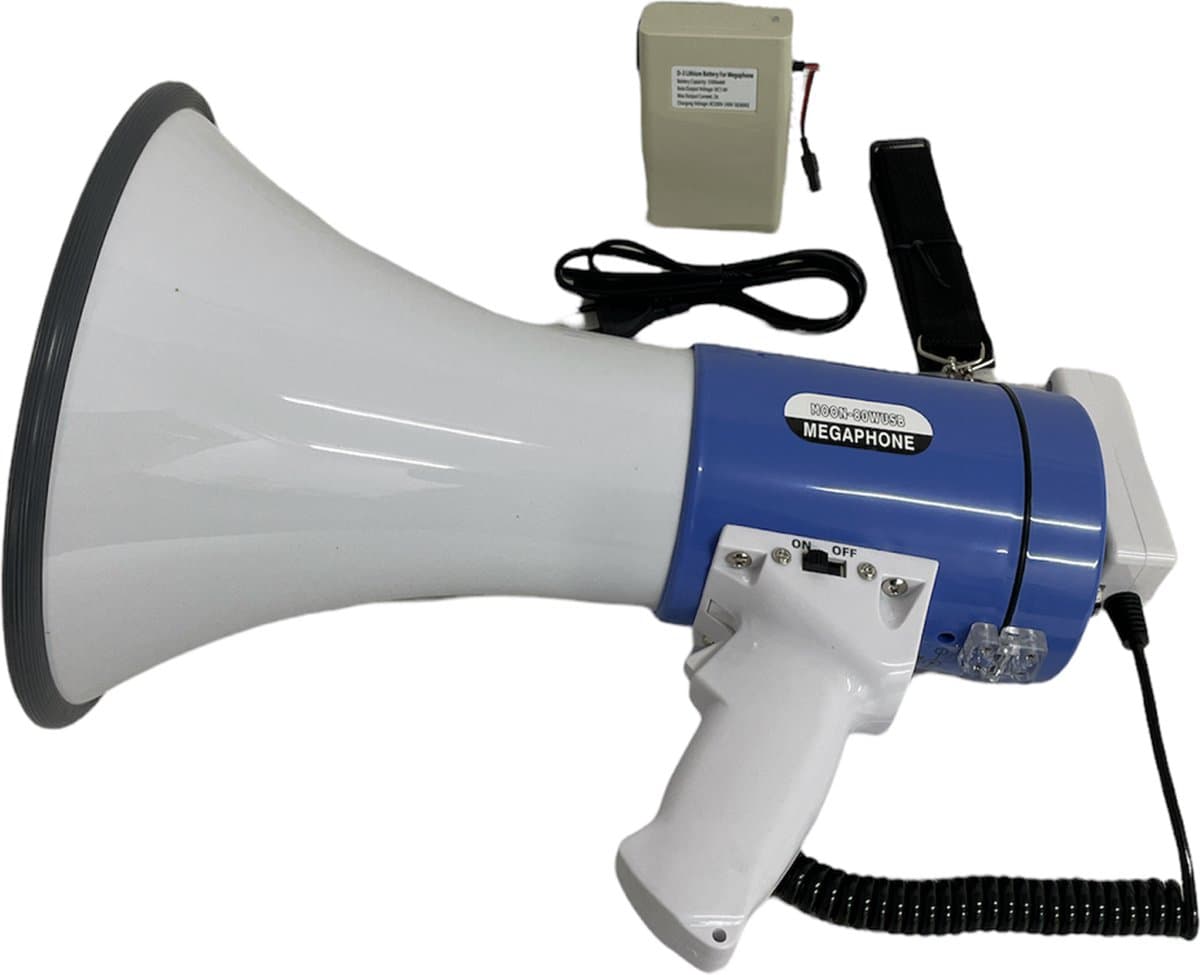 Megafoon - 70W met USB / SD mp3 speler + sirene en microfoon
