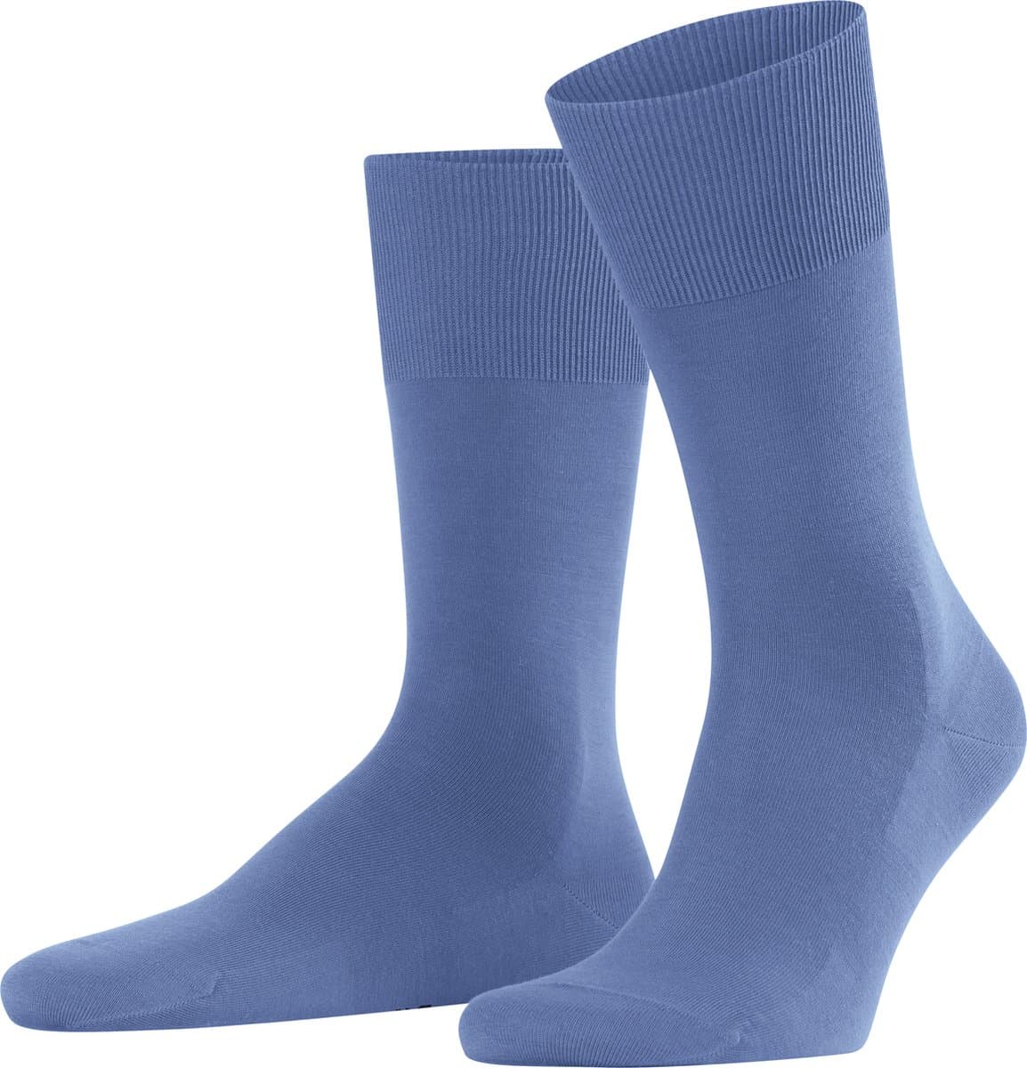 FALKE ClimaWool eenkleurig wol lyocell sokken heren blauw - maat 39-40