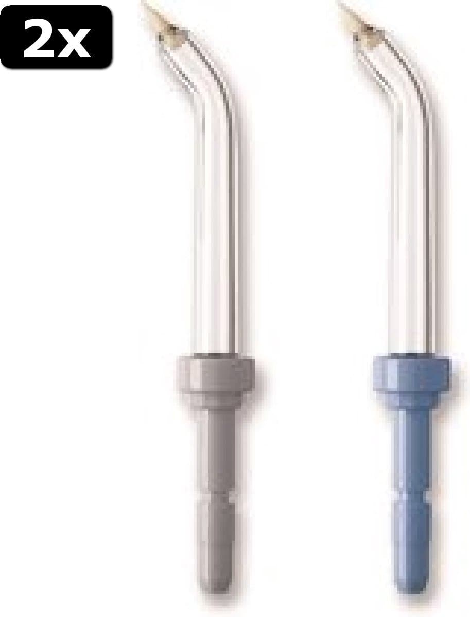 2x Waterpik PP-100 Pik-Pocket Tips - Opzetstukken Voor Waterflossers - 2 Stuks - Zilver