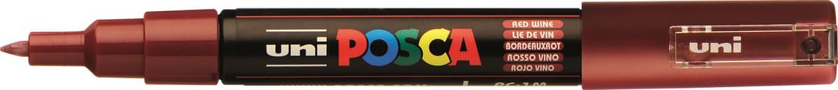 Uni POSCA paintmarker PC-1MC, 0,7 - 1 mm, wijnrood 6 stuks