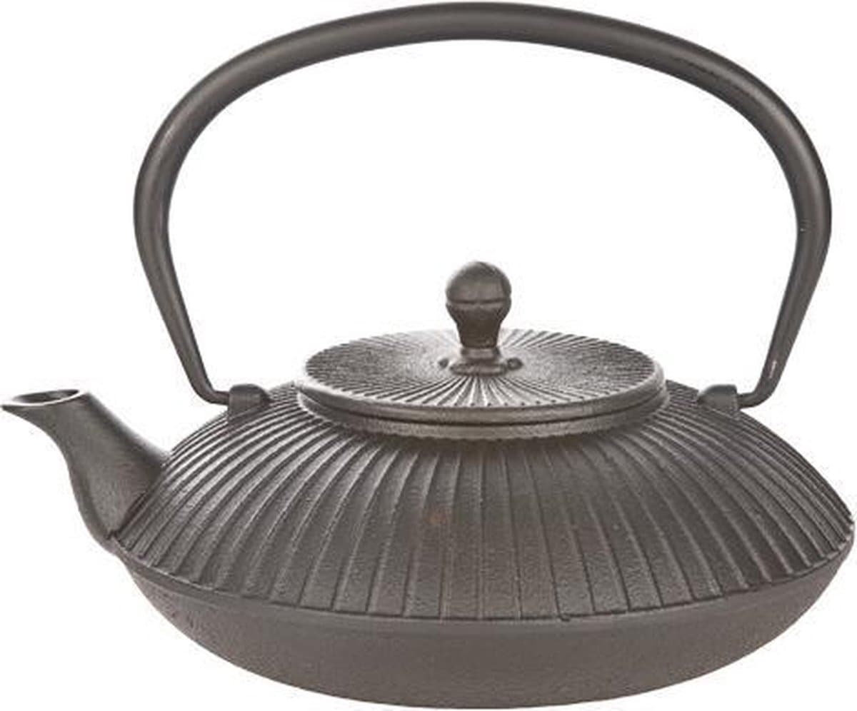 Cosy&Trendy Stria Theepot - Gietijzer - 1L15 - Zwart
