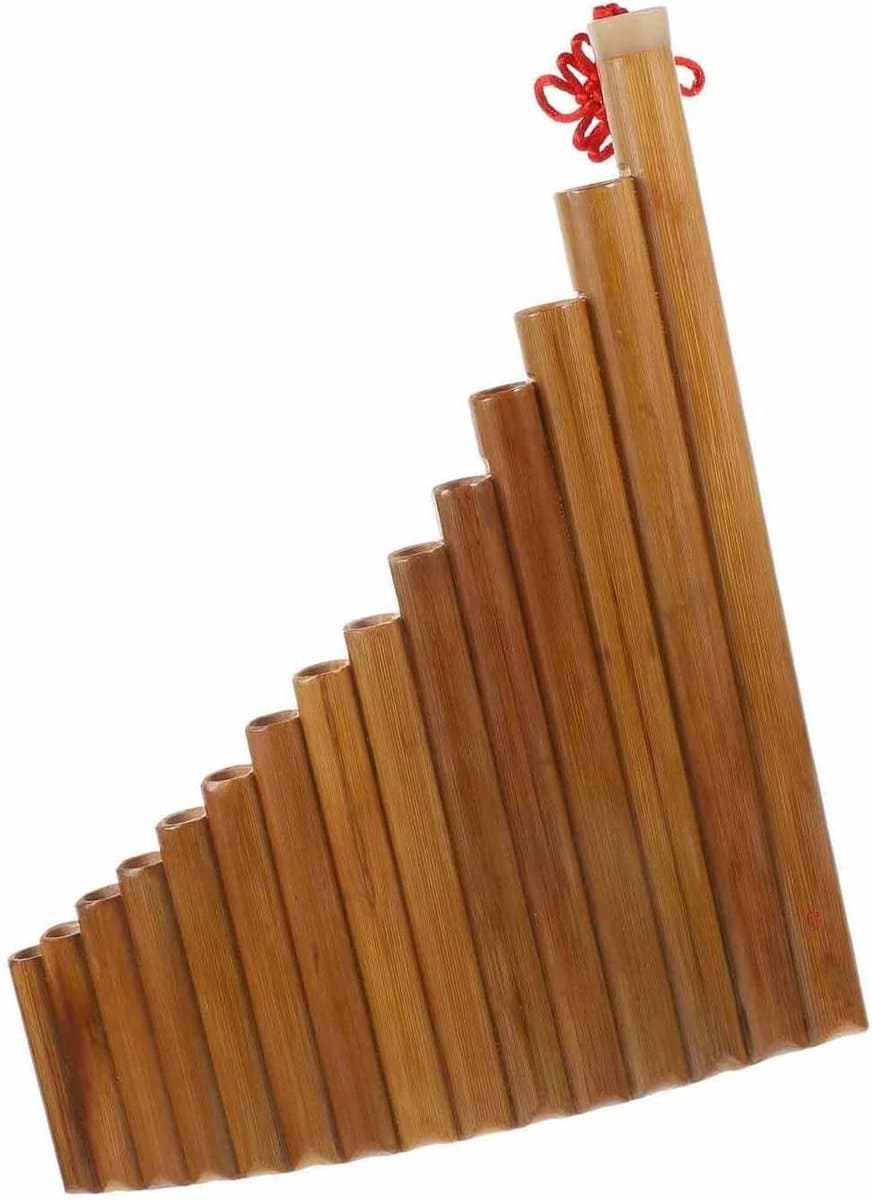 Panfluit Instrument - Muziekfluit Beginners - Muziek Leren - 15 Nauwkeurige Tonen - 28 cm - Bruin