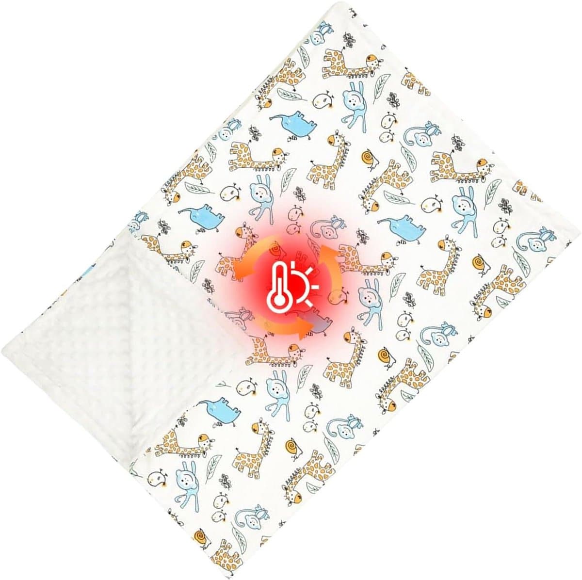 Kinderdeken Ademend - Baby Quilt - Comfortabel Slapen - Honingraat Weefsel - 75x100 Cm - Giraffe