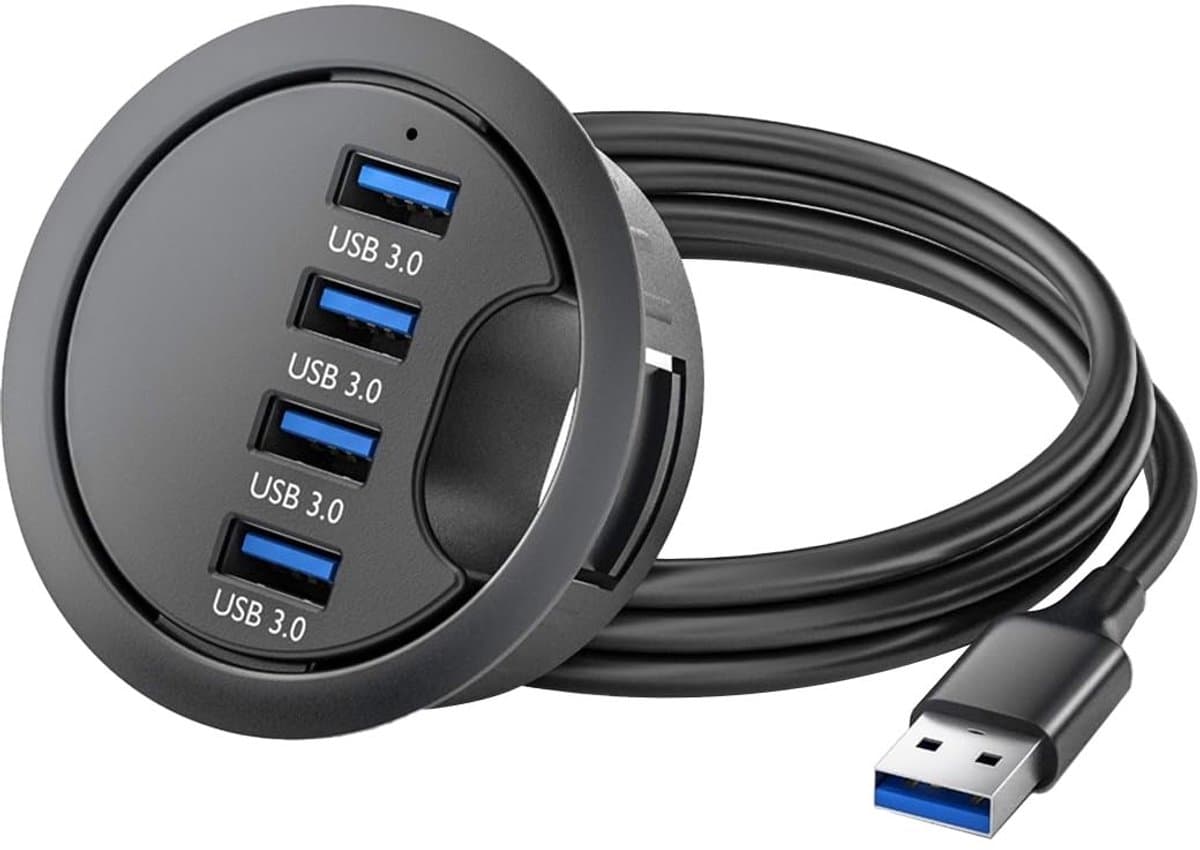 Dailygoods - USB 3.0 Hub met 4 Poorten voor Desktop PC en Laptops