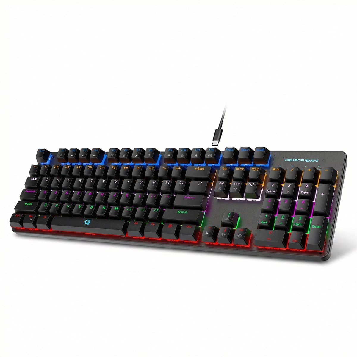 Volkano Gaming Phantom X1 - Gaming toetsenbord - Toetsenbord bedraad - Mechanisch - RGB - 140-Key - Qwerty - Zwart
