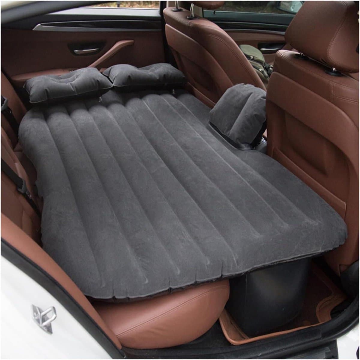 Opblaasbare Auto Matras - Luchtbed Achterbank - Comfortabel Reizen - Ergonomisch Ontwerp - 135 x 80 cm - Grijs