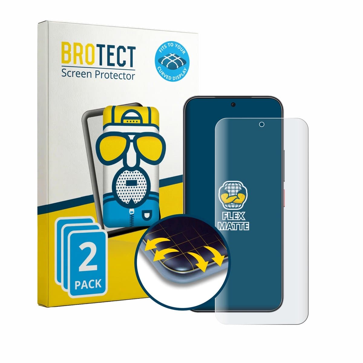 BROTECT - Screenprotector voor Nubia Air Pro - Folie Beschermfolie matte volledig dekking 2 Stuks