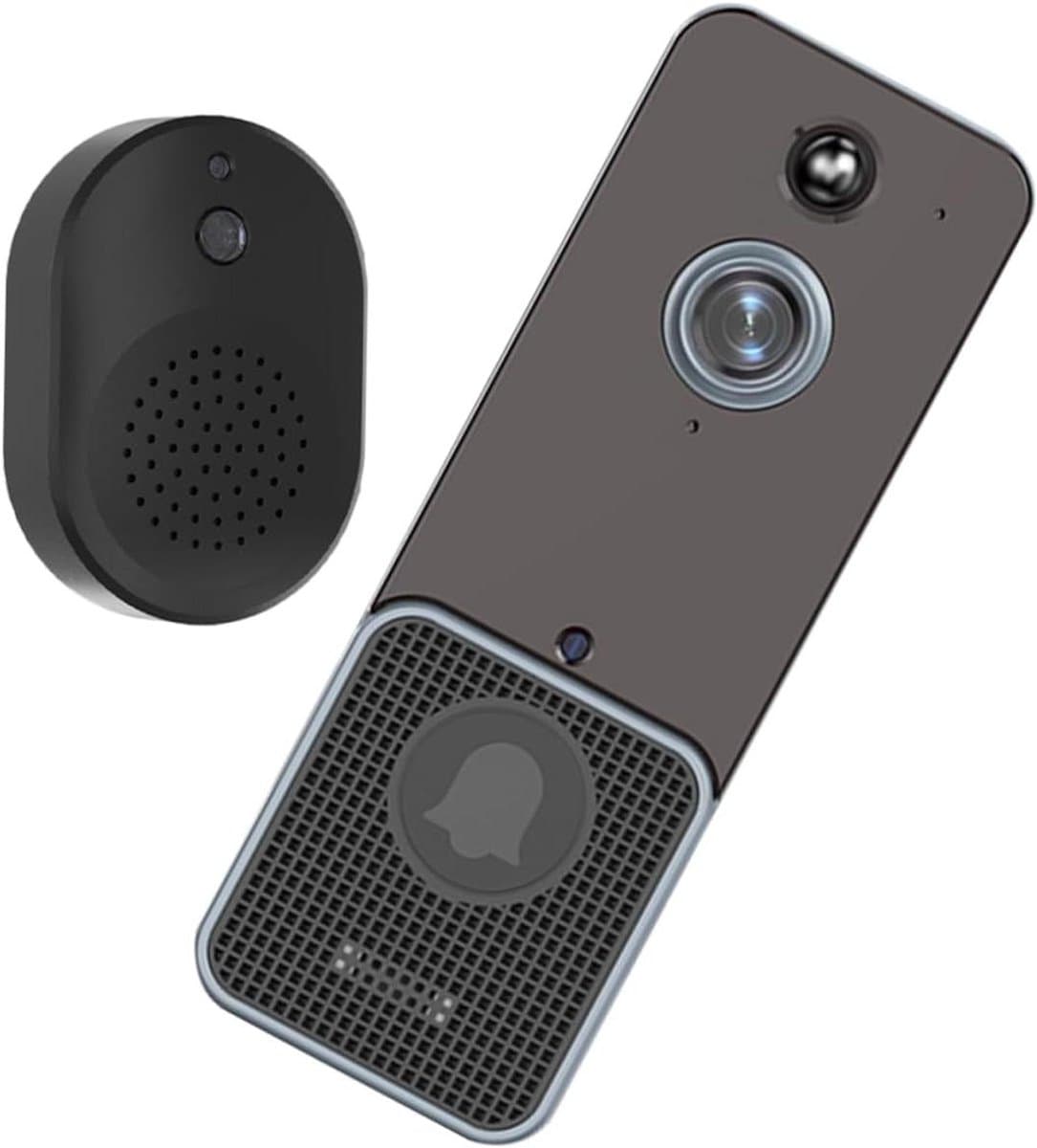 Videodeurbel Set - Slimme Deurbel Wifi - Huis Beveiligen - Tweerichtingscommunicatie - 13.5 x 4.7 x 2.7 cm - Zwart