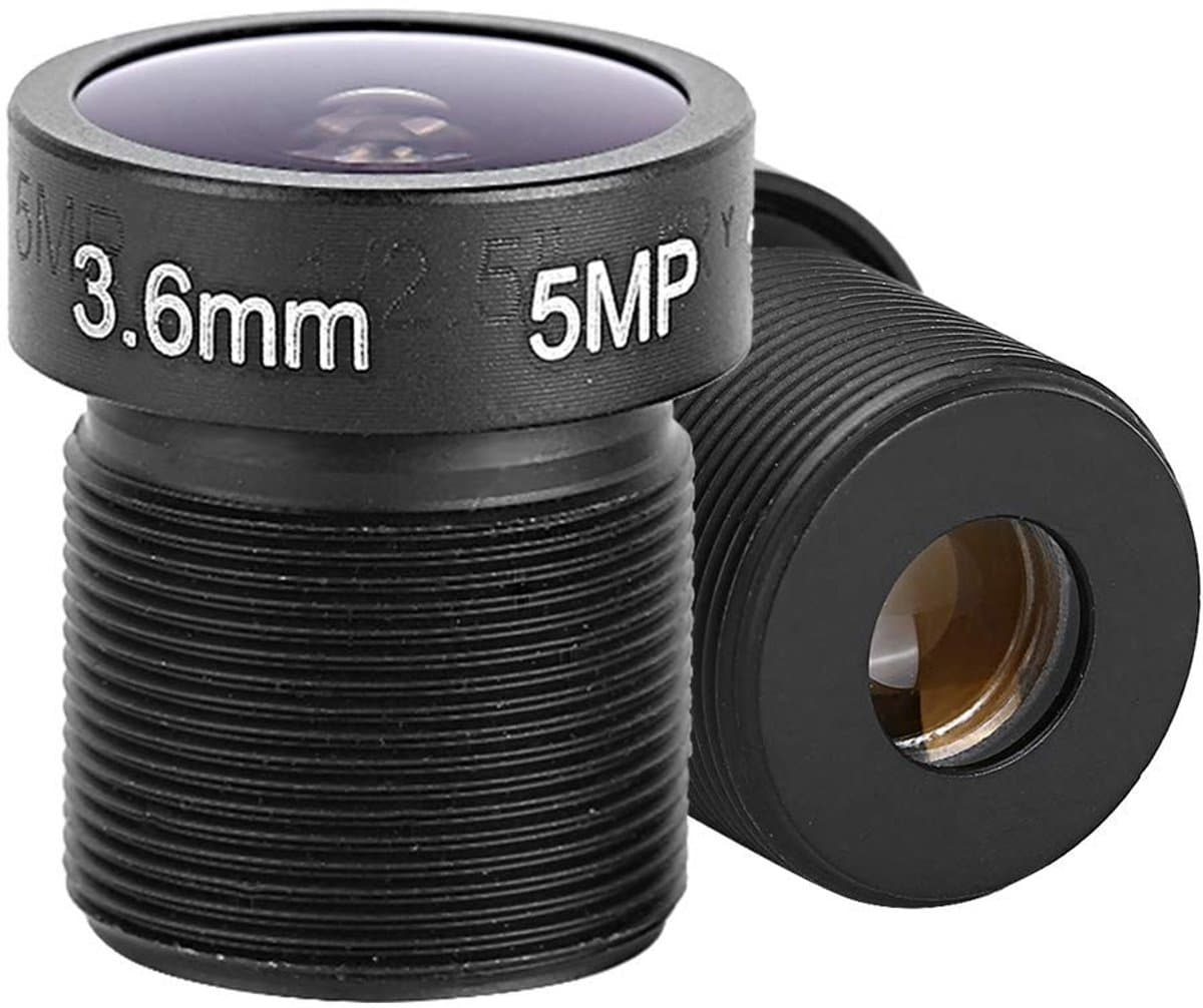 Dailygoods - 3.6mm Prime 5MP HD Groothoek Vaste Focus Lens - Perfect voor Bewakingscamera's - Compacte Afmetingen - Hoge Resolutie - Ideaal voor Bevei...