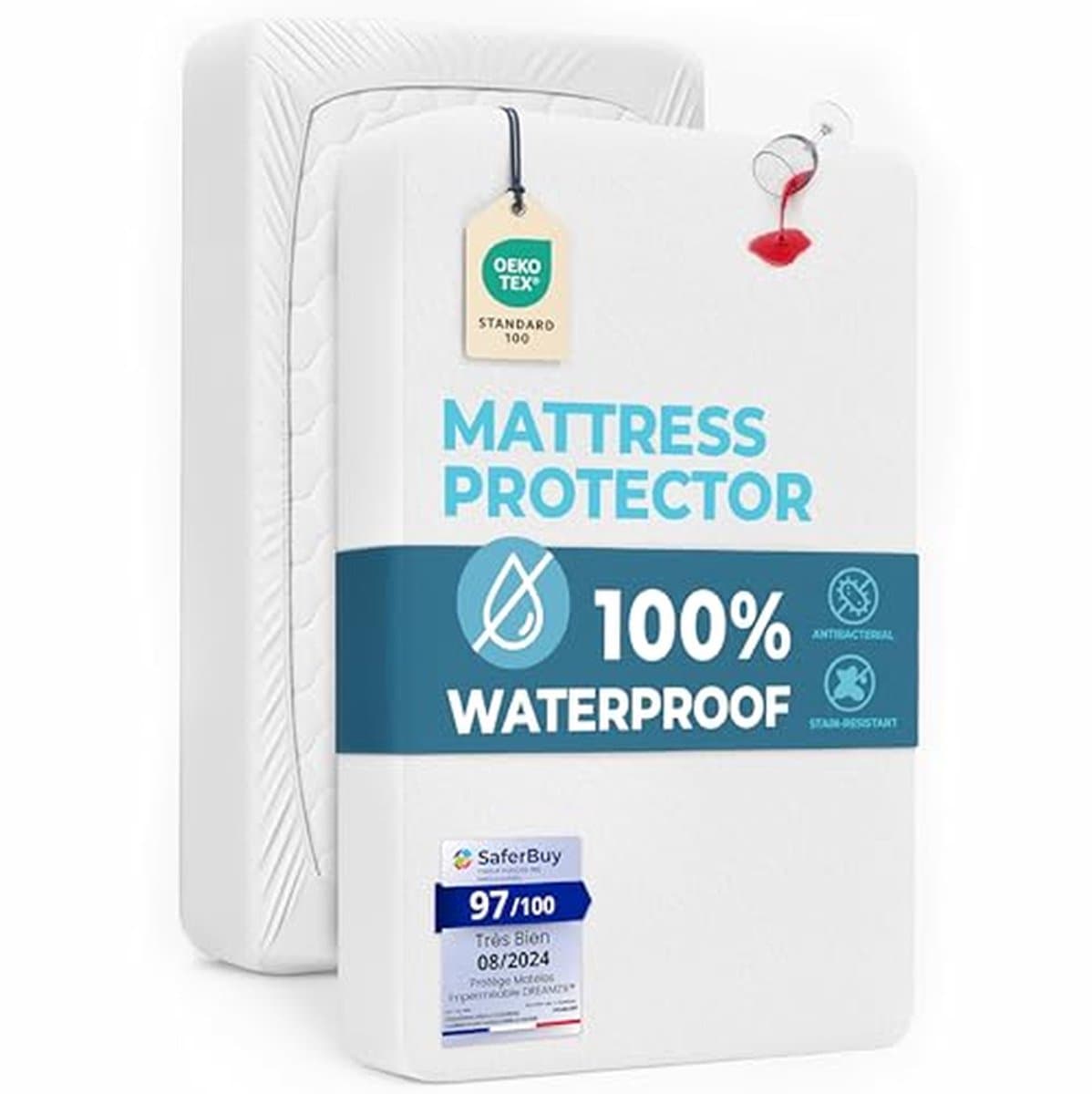 Waterdichte Matrasbeschermer 120 x 190 cm - Ademend, Hypoallergeen, Bescherming Tegen Vlekken en Vocht