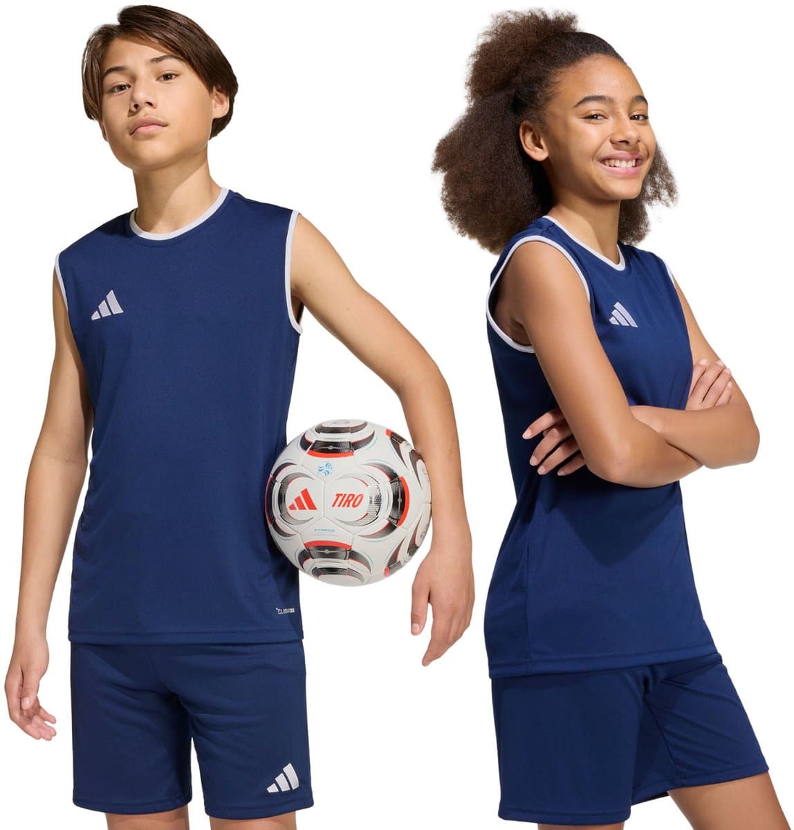 adidas T-shirt Entrada 26 Sleeveless Jersey Donkerblauw - Maat 128cm