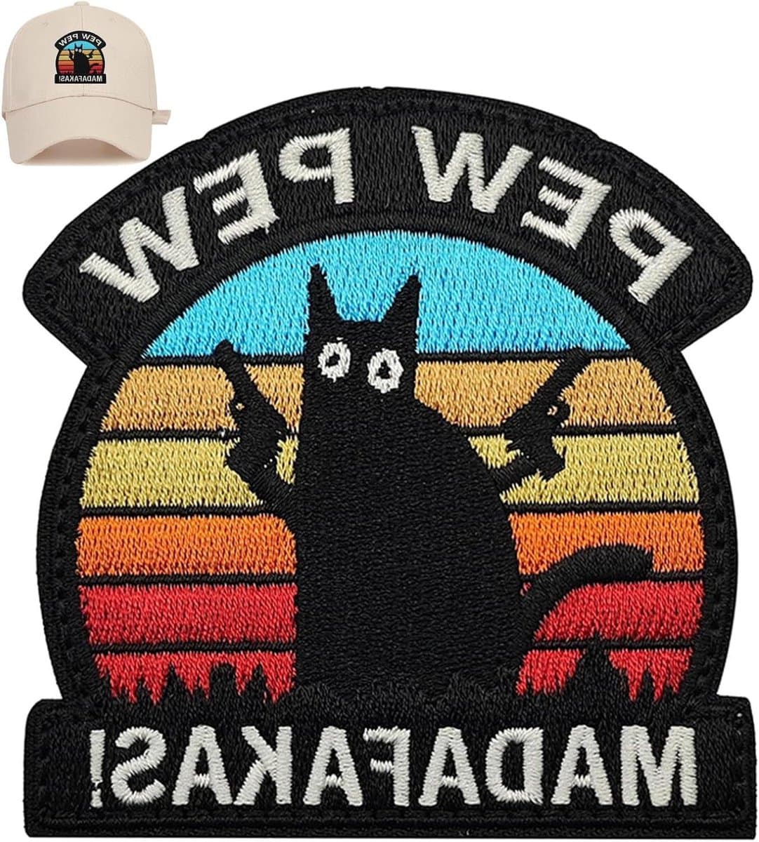 Geborduurde Patch - Katten Patch Klittenband - Kleding Versieren - Humoristisch Ontwerp - 78 x 78 cm - Meerkleurig