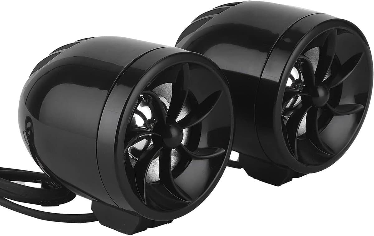 Motorluidspreker - Audio Systeem Motor - Muziek Luisteren - Blauw Flitslicht Effect - 12V Universeel - Zwart