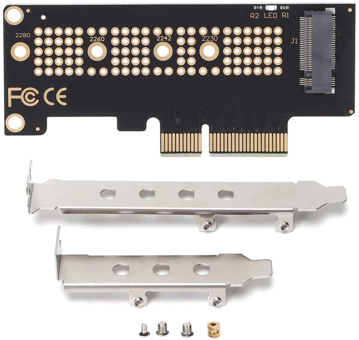 aladdien - M.2 PCIe-adapter - Converter voor PCIe 3.0 - 2280 2260 2242 2230 - Geschikt voor Windows en Linux - Ideaal voor snelle SSD-upg...