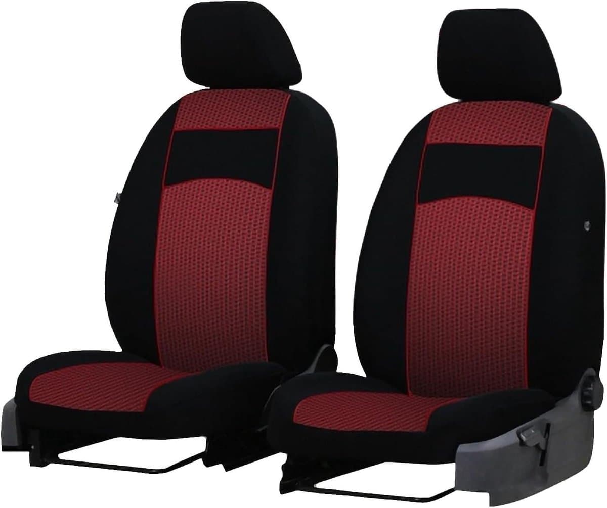 Autostoelhoezen - Stoelbeschermers - Auto Interieur - Veilige Airbag Naden - 2 Delig - Rood