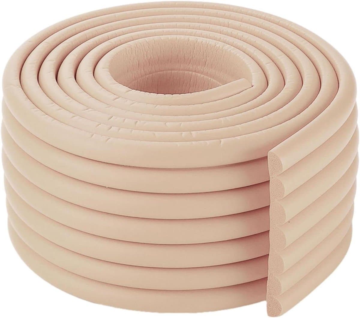 Veiligheidsbuffer Hoekbuffer - Randbescherming Schuimrubber - Kinderbeveiliging Thuis - Schokdemper Bescherming - Zelfaanpasbaar - Amandelgeel