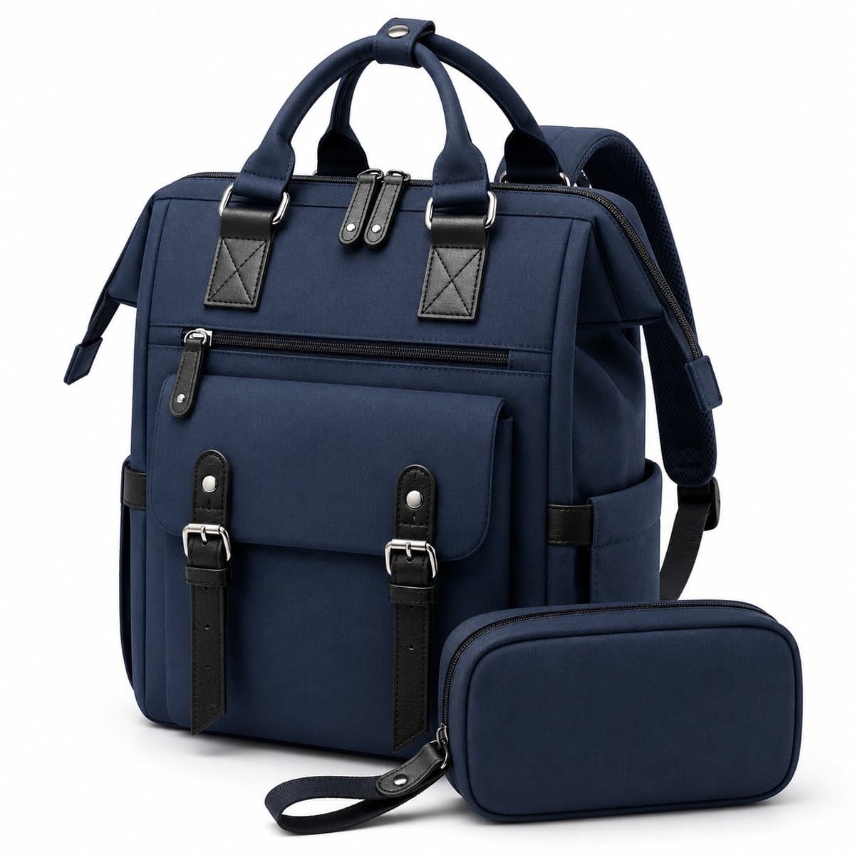 Sounix Laptop Rugzak met Etui - Laptoptas t/m 15.6 inch - Rugtas voor dames en heren - schooltas - Hoge kwaliteit - Blauw