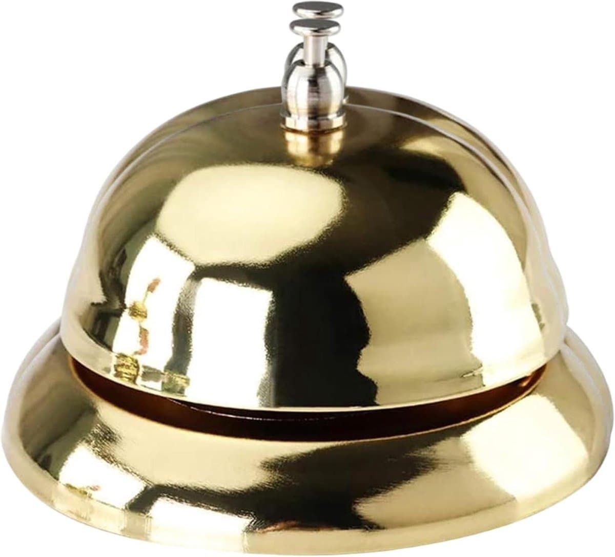 Bureaubel Metaal - Servicebel - Aandacht Vragen - Mechanische Rinkel - 34 inch - Goud