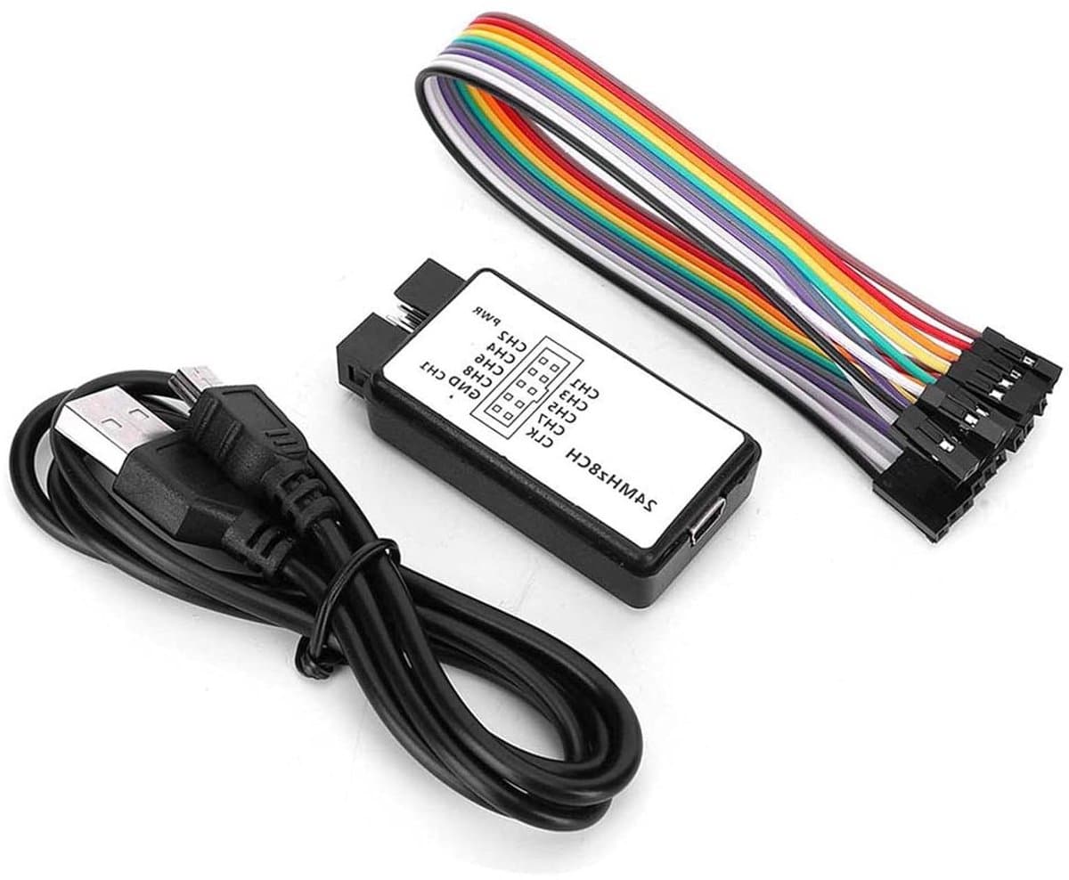 USB Logic Analyzer - Debug Analyzer - Elektronica Debuggen - 8 Kanaals Monitoring - 24MHz - Grijs