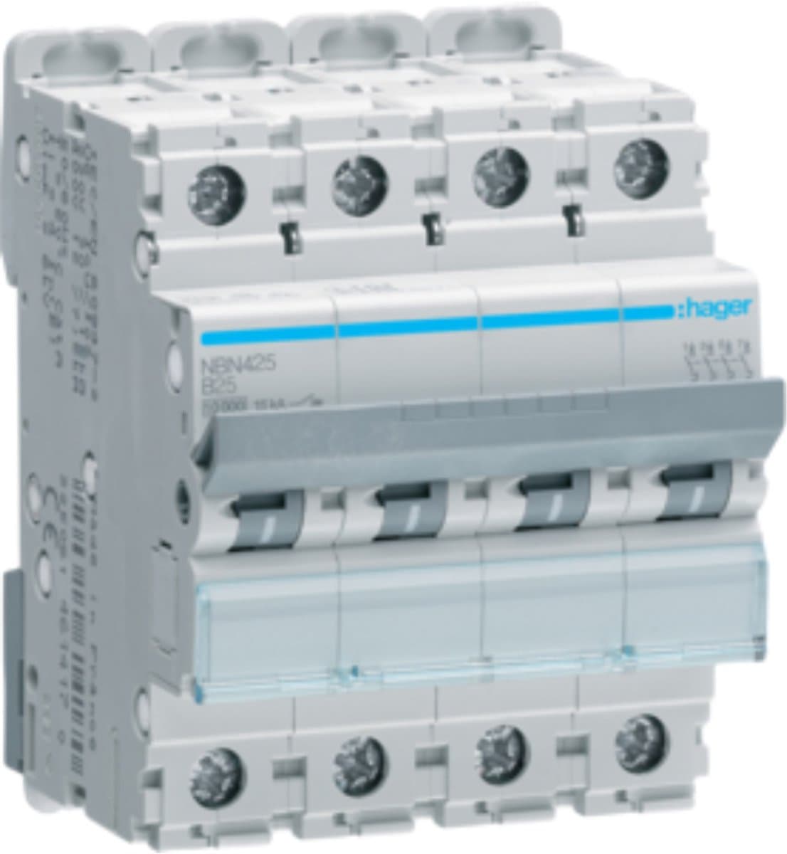 Hager Installatieautomaat 4-polig 25 A B-karakteristiek 10 (15) kA