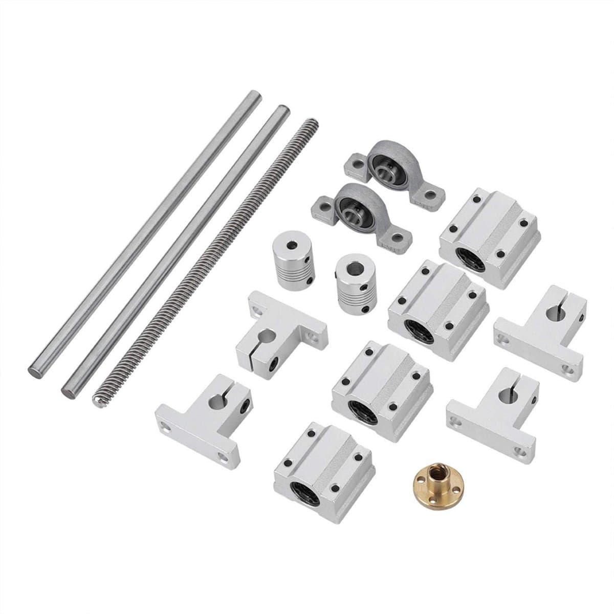 Dailygoody - 200mm T8 Draadspindel Kit - 3D Printer Onderdelen - Hoogwaardige Draadstangen - Inclusief Moeren en Lagers - Voor Precisie Toepassingen -
